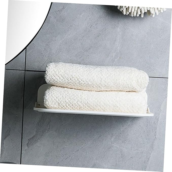 VALICLUD 2pcs Foldable Wall Shelves for Bathroom Space-Saving Storage Rack PP Material Compact Folding Stand Wall Mounted Organizer for Towels Soap Tissue Easy to Clean and Sturdy Design