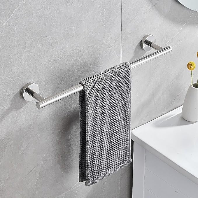 18 Inch Towel Bar Bathroom Towel Holder KWQKEM Wall Mount Sus304 Stainless Steel Towel Rack Bathroom Accessories for Shower Room Restroom (Brushed Nickel)