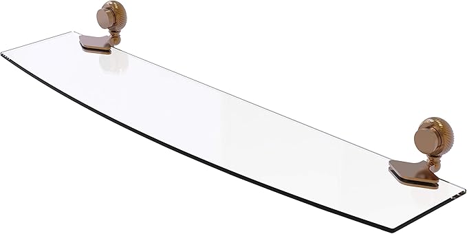 Allied Brass 433T/24-BBR 433 T Venus Collection Inch Twist Accents Glass Shelf, 24-Inch by 5-Inch, Brushed Bronze