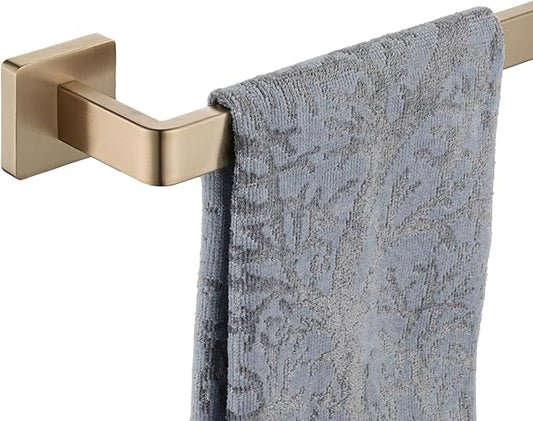 JQK Champagne Bronze Towel Bar, 18 Inch 304 Stainless Steel Thicken 0.8mm Towel Rack Bathroom, Towel Holder Wall Mount, Total Length 20.41 Inch, TB250L18-CB