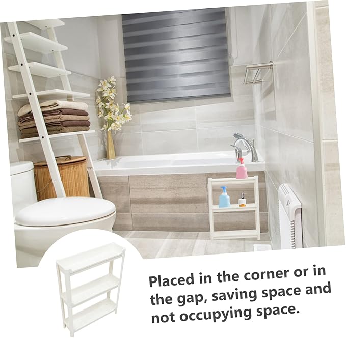 GLEAVI Multilayer Plastic Storage Rack Heavy-Duty Corner Shelf for Bathroom and Bedroom Sturdy Plastic Organizer for Home Use