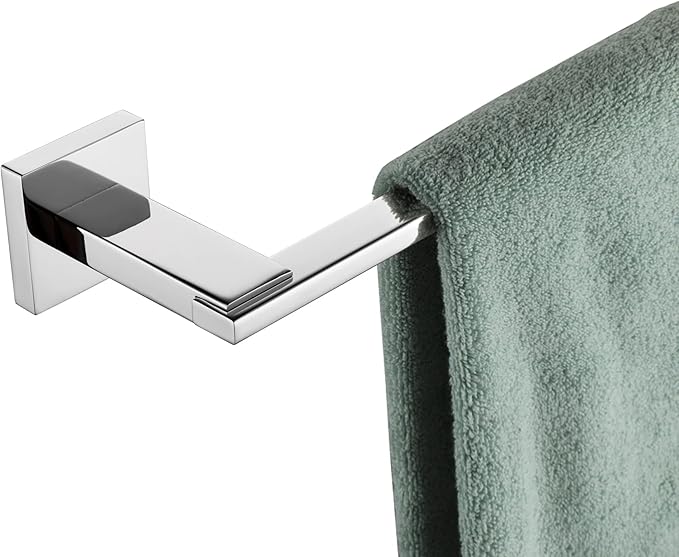 KOKOSIRI 16 Inch Bath Towel Bars Bathroom Towel Holder Towel Rail Kitchen Towel Hanger Necklace Holder Bathroom Accessories Stainless Steel Wall Mounted Polished Chrome B4006CH-L16
