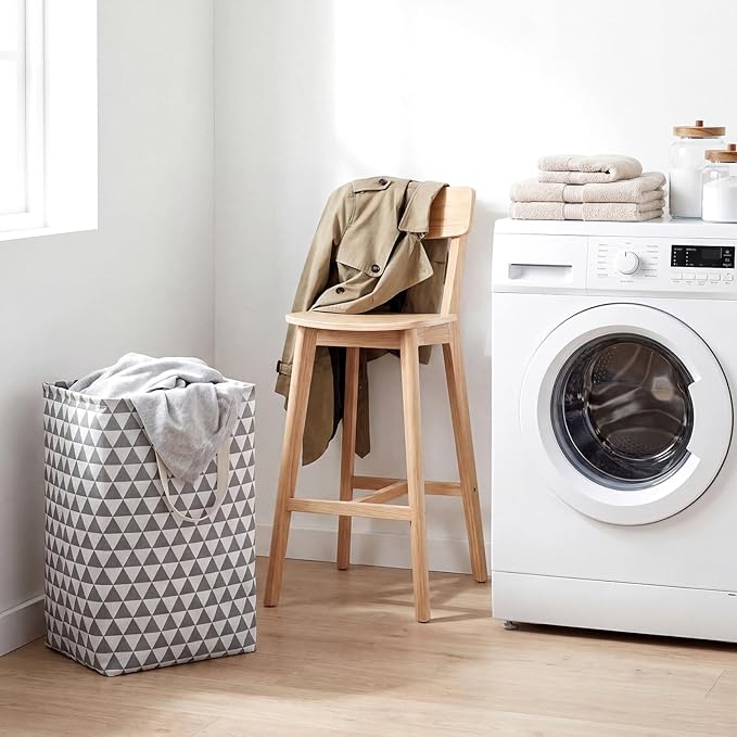 Patelai 3 Pieces Large Laundry Hamper Collapsible Organizer Storage Bin Waterproof Foldable Dirty Clothes Laundry Basket for Home Bathroom(Geometric,16 x 12 x 24 Inch)