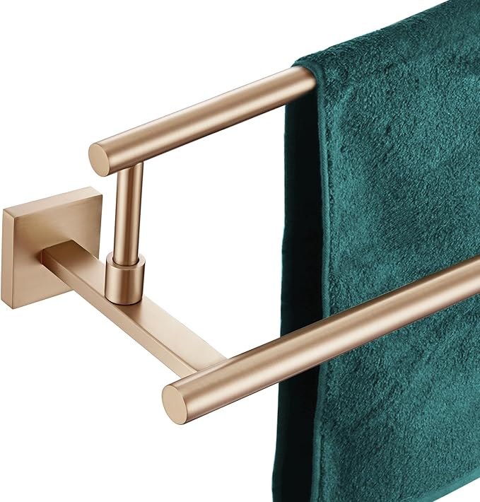 KOKOSIRI Towel Bars 36-Inch Bathroom Towel Holder Champagne Bronze Double Bath Towel Racks Wall Mounted Stainless Steel B5009CPG-L36