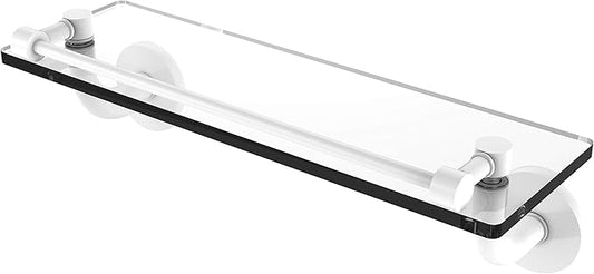 Allied Brass RM-1-16-GAL Remi Collection 16 Inch Vanity Gallery Rail Glass Shelf, Matte White