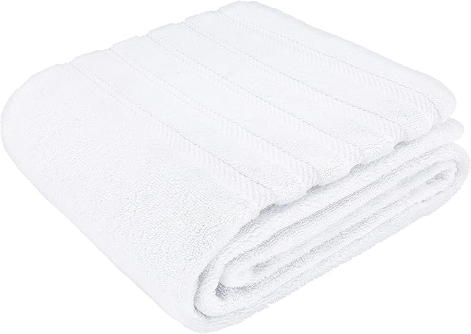 American Soft Linen 35x70 Jumbo Large Bath Towel, 600 GSM 100% Cotton Turkish Bath Sheet, Oversized Luxury Bath Towel for Bathroom Beach and Pool, White