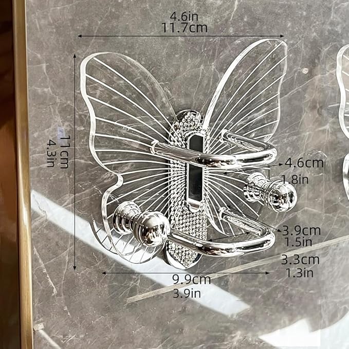 Multipurpose Sturdy Acrylic Butterfly Combs Holder Space Saving Wall Shelf for Bathroom Accessories Home Organization