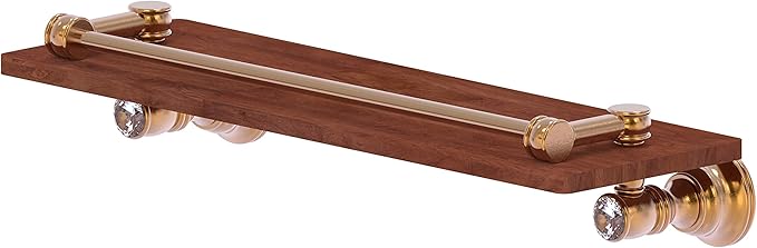 Allied Brass CC-1-16-GAL-IRW Carolina Crystal Collection 16 Inch Gallery Rail Wood Shelf, Brushed Bronze