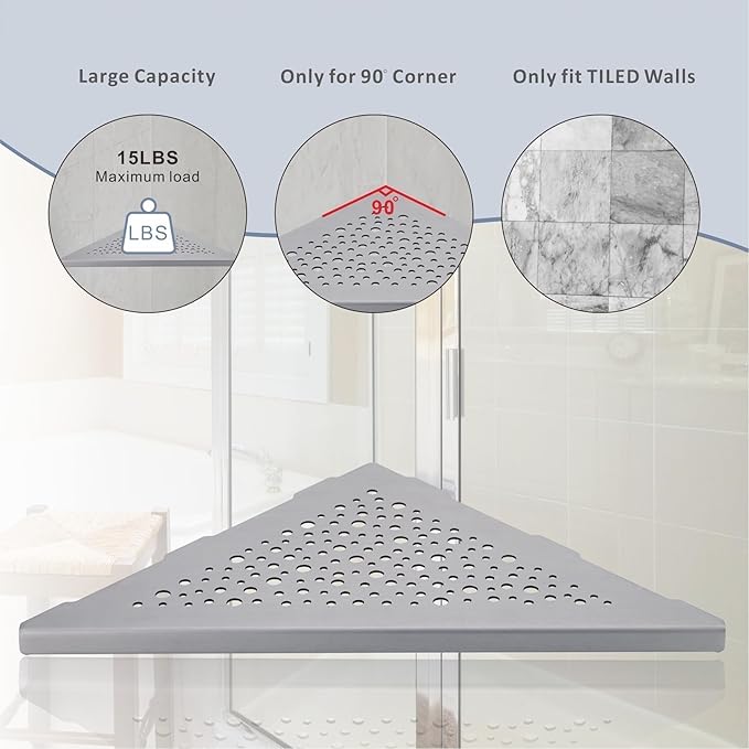 HIDROP Corner Shower Shelf 10" Triangular (Brushed)
