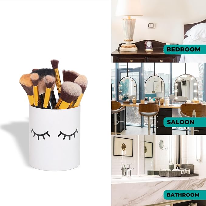 GEGUTON Makeup Design Pen Holder ?€? Steel, White, Fun and Feminine Look ?€? Organizes Pens and Accessories, Adds Charm to Desks, Great Gift Idea ?€? Fun Collection