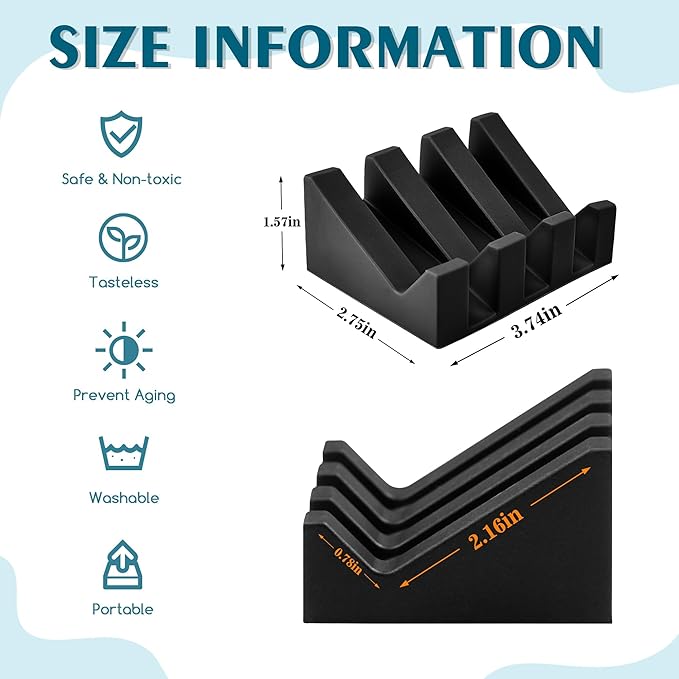 Self Draining Soap Dish Holder,Silicone Soap Dish,for Bathroom,Kitchen, Sponges，Can Extend Soap Life，Keep Soap Bars Dry and Easy Cleaning (Black,3-Pack)