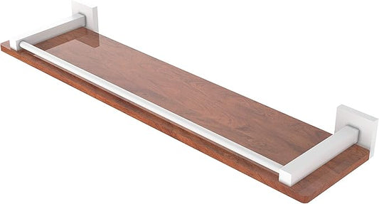Allied Brass MT-1-22-GAL-IRW Montero Collection 22 Inch Solid IPE Ironwood Gallery Rail Wood Shelf, Matte White