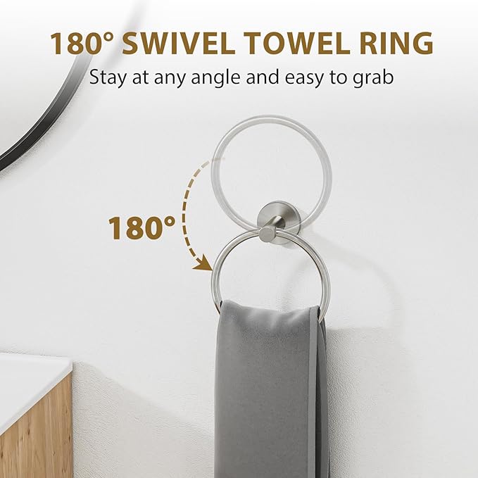 Luxbaro 18 Inch Bathroom Hardware Set, Brushed Nickel Bathroom Accessories, Modern Towel Bar Set Wall Mounted, Durable SUS304 Stainless Steel, 4-Piece