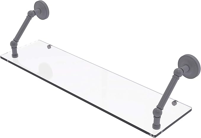 Allied Brass PR-1-30 Prestige Regal Collection 30 Inch Floating Glass Shelf, Matte Gray