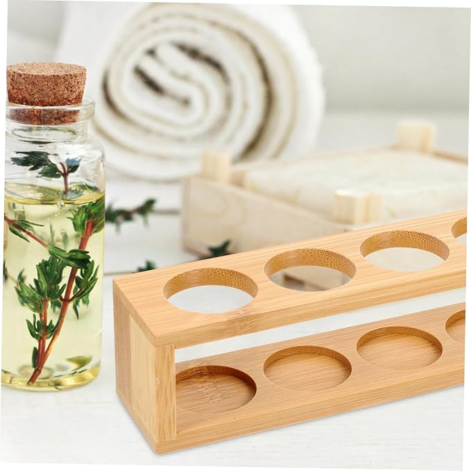 Display Rack Slot Organizer Storage Rack Essential Oils Tabletop Stand Bottles Vials