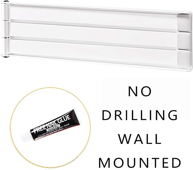 Swing Towel Holder Rack White, Wall Mounted Towel Bar Swivel with 3-Arm for Bathroom Kitchen Storage