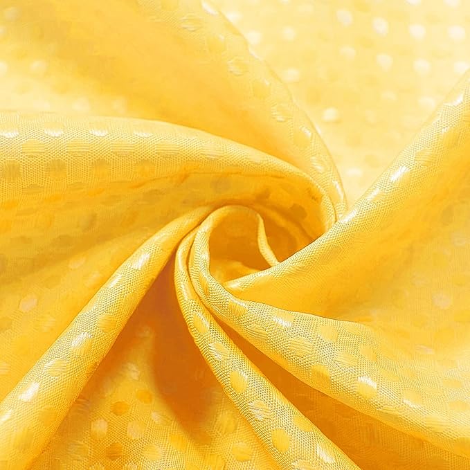 Mrs.Naturall Bright Yellow Shower Curtains for Bathroom,Bath Small Stall Ombre Shower Curtain Liner with Hooks Sets,36 x 72In,Sunflower Yellow