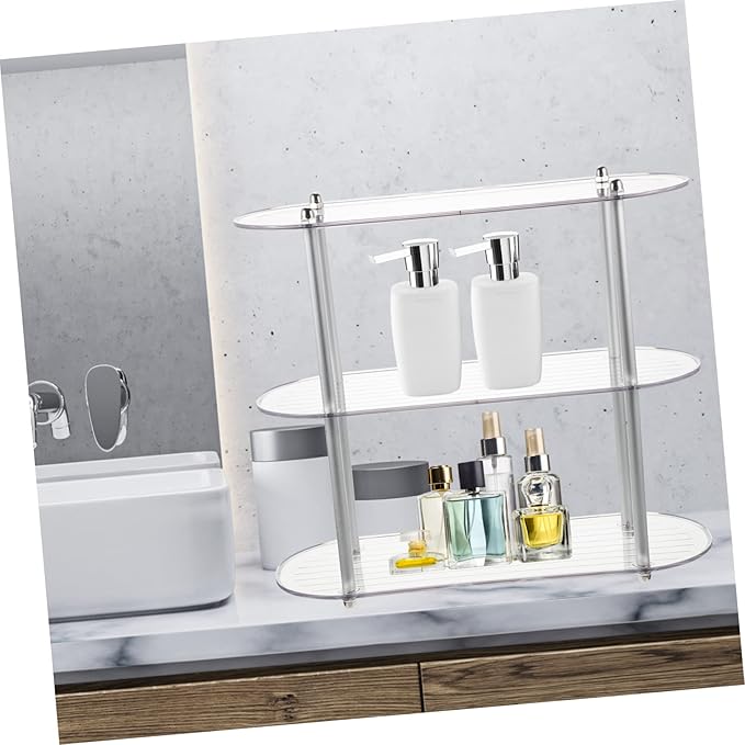 GLEAVI Multi-Layer Storage Rack Removable 3-Tier Organizer Shelf Bathroom and Desktop Cosmetic Holder Stylish Shelving for Home Supplies