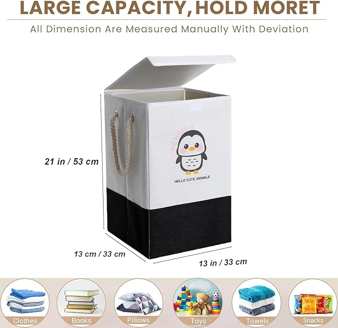 Laundry Hampers with lid,Hampers for Bedroom,Laundry Baskets with Handles,Collapsible Laundry Baskets,Hampers for Toys,Clothing,Pillow sheets,Living room Decoration Basket