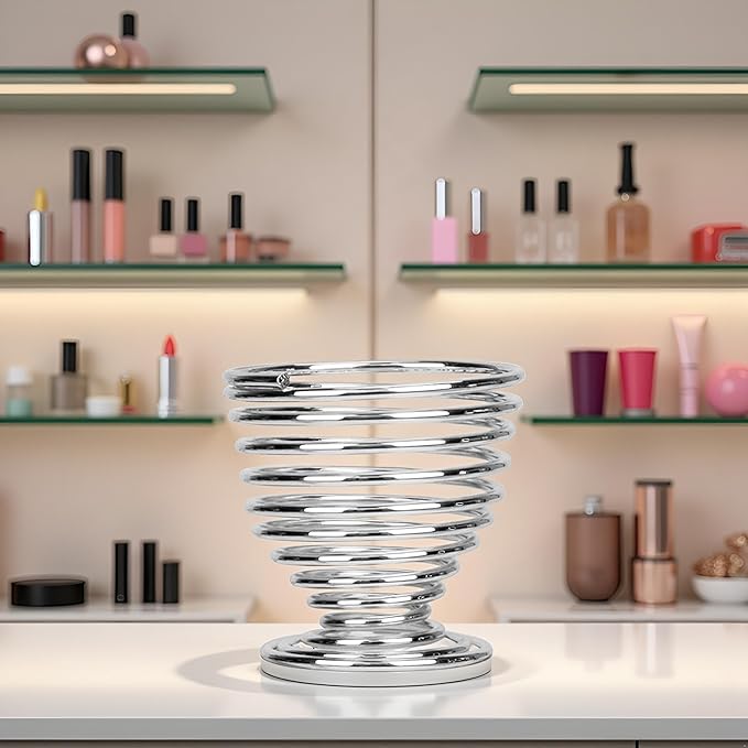 1Pc Silver Beauty Makeup Sponge Blender Holder Drying Rack Stand, Makeup Sponges Stand, Powder Puff Sponge Support Display Stand,Makeup Organizer Practical Processed Makeup Blenders and Sponges