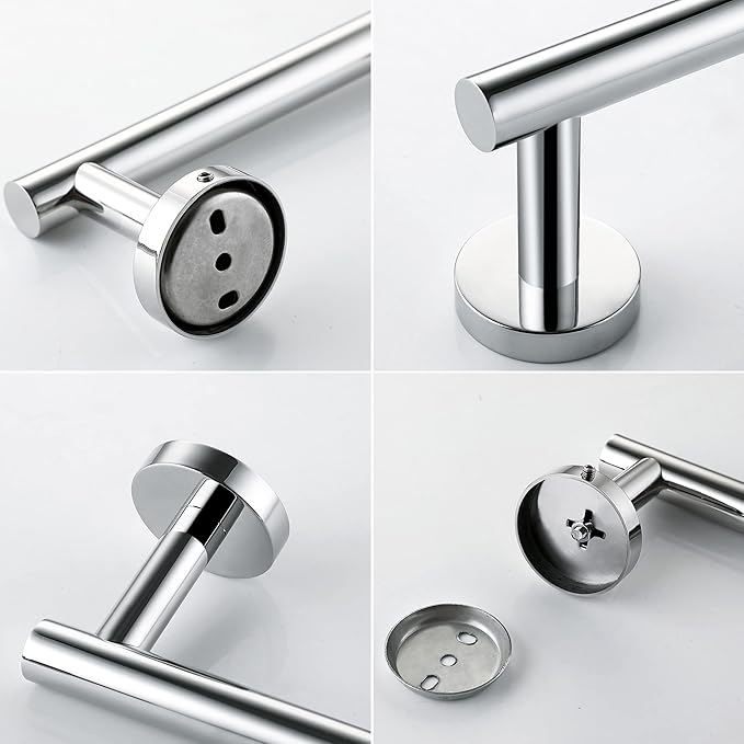 Hand Towel Holder for Bathroom, Chrome Polished Hand Towel Bar, SUS304 Stainless Steel Hand Towel Hanger, Wall Mounted Small Hand Towel Ring, 9 Inch Round Heavy Duty Towel Rack for Bathroom, Kit