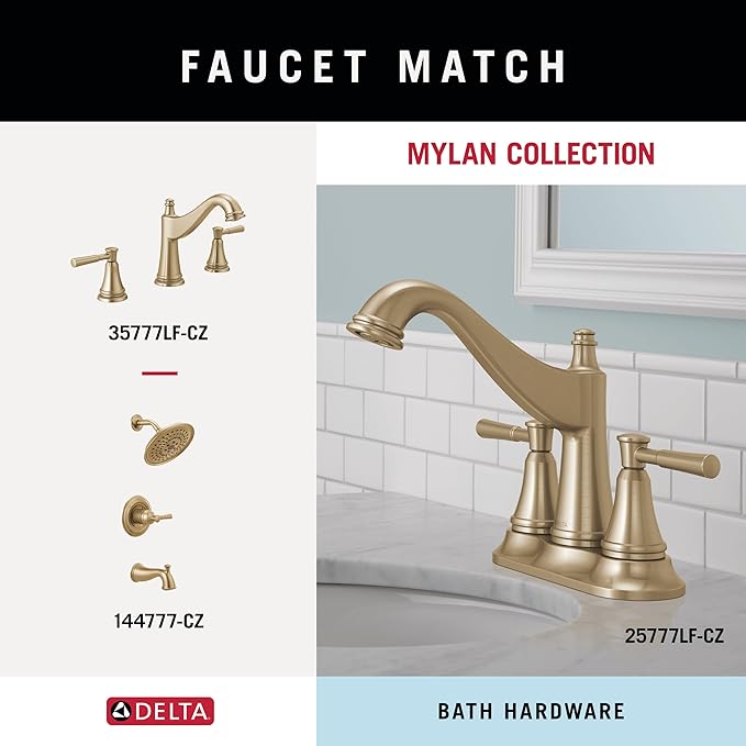 Delta Mylan (1-Pack) 18'' w/ 6" Extender Towel Rack for Bathroom Champagne Bronze Extendable 18-24" Towel Bar for Bathroom Wall Towel Holder Rod Wall Mounted MYN18-CZ