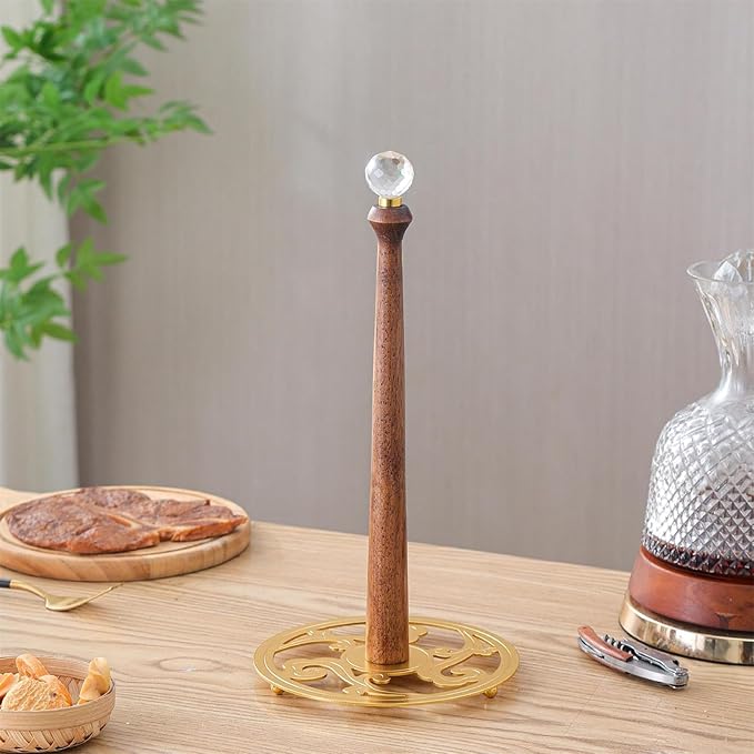 Wooden Shelf Bathroom Kitchen Storage Dispenser Stand Freestanding Metal Holder with Large Capacity Bathroom Organizer