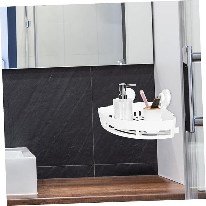 Bathroom Organizer Over Toilet Storage Basket Adhesive Triangular Toiletry Shelf Household Corner Rack