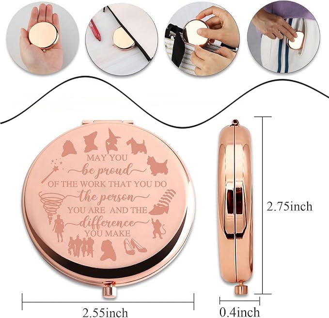 PLITI Wizard Movie Inspired Gift Fairy Tales Lover Gift May You Be Proud of The Work That You Do Compact Mirror for Wizard Movie Fans (Be Proud WOZ CMrg)