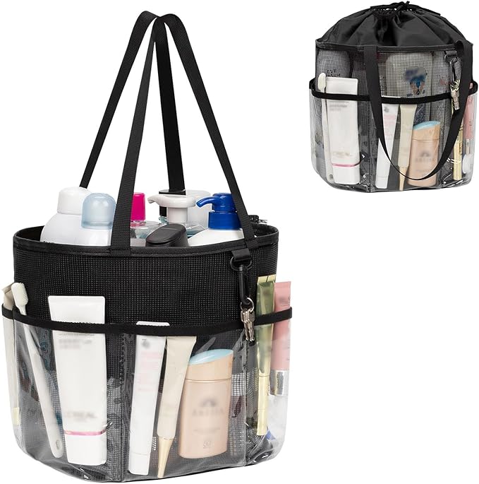 Shower Caddy Portable, Travel Toiletry Bag for Women Men, Large Capacity Mesh Shower Caddy Quick Dry Bathroom Bag for College Dorm Room, Bathroom, Gym, Swimming, Camping, Beach, Traveling