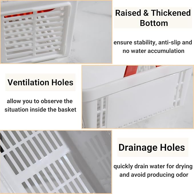 ZAVOOS 4 Pack Portable Shower Caddy Basket, Small Plastic Shopping Baskets with Handle for Retail Store, Stackable Storage Basket Organizer Bin for Bathroom, Pantry, Kitchen