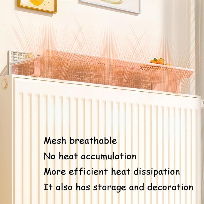 Radiator Shelf No-Punch Installation Storage Space with Side Rails for Office, Hallway, Living Room, Kitchen, Bedroom, Bathroom(A,39.37 in/100cm)