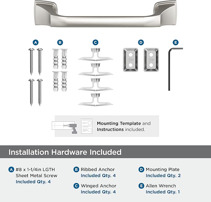 Amerock Revitalize Brushed Nickel 9 inch (229mm) Towel Bar, BH36035G10