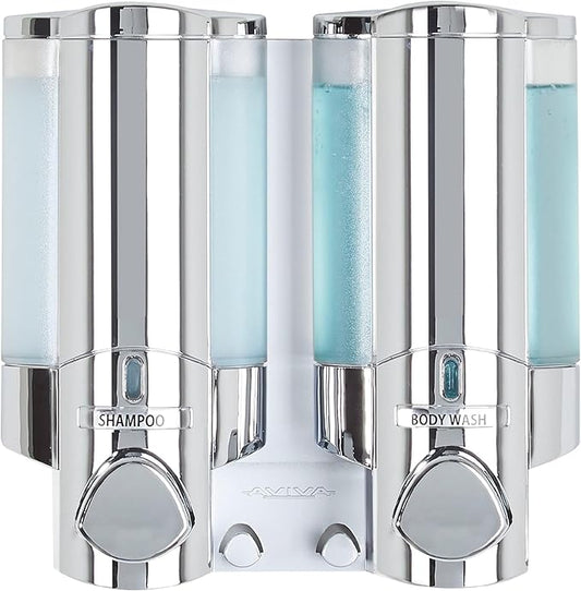 Better Living Products 76245-1 AVIVA Two Chamber Dispenser, Chrome