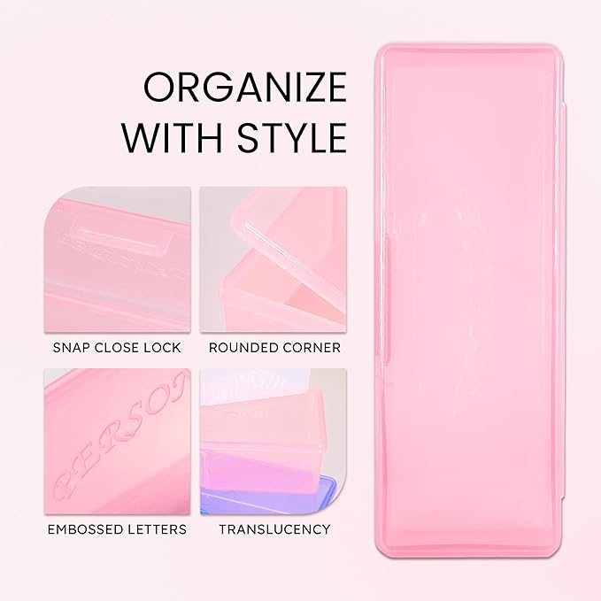 Beauticom Personal Box Storage Case for Professional Manicurist Nails Pedicure (Large Size) (4 Pieces Mix Color, Mix Color: Pink, Blue, Frosted, Purple)