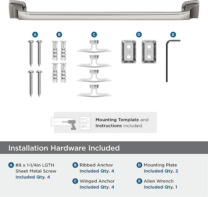 Amerock BH36033G10 | Brushed Nickel Towel Bar | 18 in (457 mm) Towel Rack | Revitalize | Bathroom Towel Holder | Bathroom Hardware | Bath Accessories