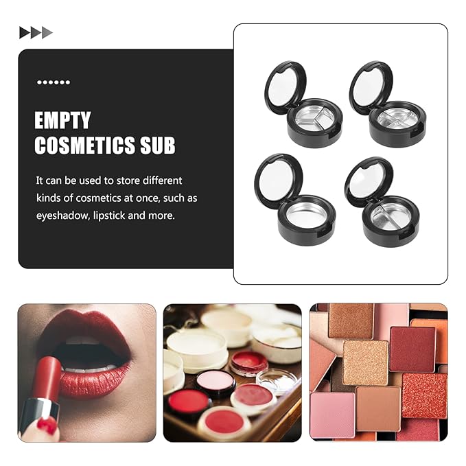 Beaupretty 20 pcs Practical Sample Travel Girls Diy Lipstick Plates Sub Pigment Eyeshadow Storage Case Balms for Black Containers Eye Women Cases Cosmetics Grid Lip Shadow Organizers