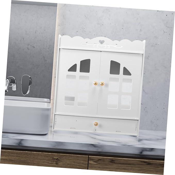 balacoo Wall-Mounted Storage Cabinet for Bathroom Punch Organizer Ample Space for Cosmetics and Products Stylish Wall Storage for Compact Spaces