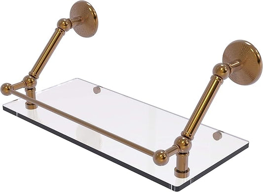 Allied Brass PMC-1-18-GAL Prestige Monte Carlo 18 Inch Floating Gallery Rail Glass Shelf, Brushed Bronze