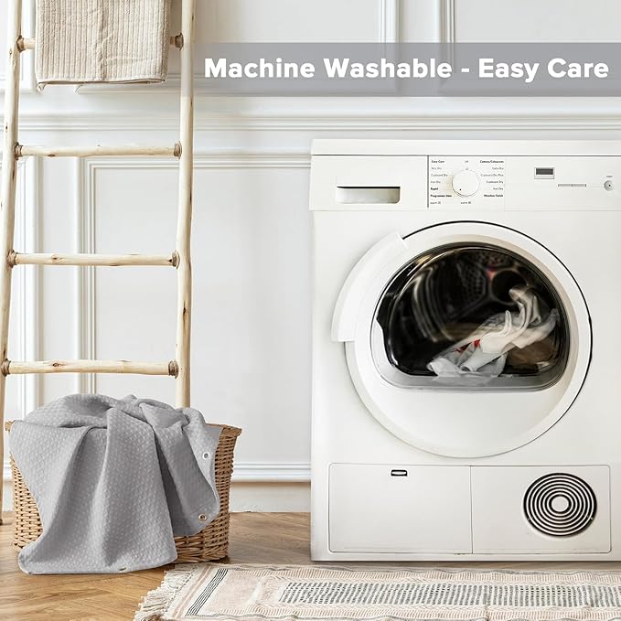 Madison Park Shower Curtain Waffle Weave, Vibrant Dyed, Waffle Shower Curtain 3M Scotchgard Moisture Management, Farmhouse Long Shower Curtains for Bathroom, Long: 72x78 Grey