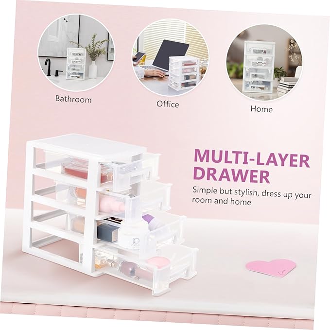 4 Layers drawer storage organizer drawers desktop plastic three craft Transparent Type Storage Box Plastic Mini