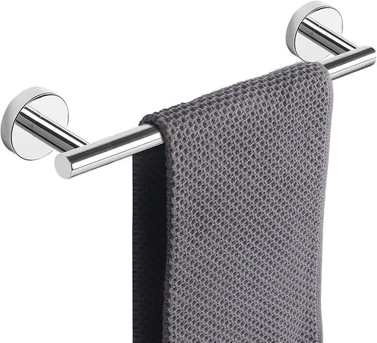 NearMoon Bath Towel Bar, Thicken Stainless Steel Shower Towel Rack Holder Wall Mounted for Bathroom,12-lnch Overall Length-10-lnch Usable Hanging Space (1 Pack, Chrome Finish)