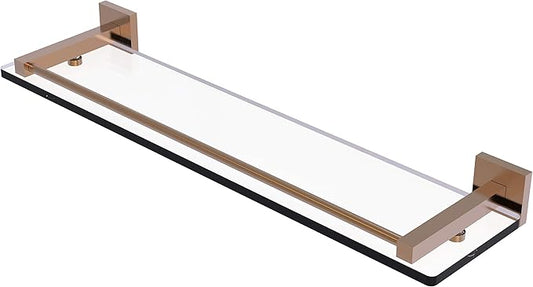Allied Brass MT-1-22-GAL Montero Collection 22 Inch Gallery Rail Glass Shelf, Brushed Bronze