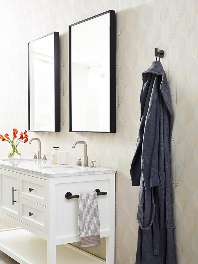 Amerock BH26546ORB | Oil Rubbed Bronze Towel Bar | 9 in (229 mm) Towel Rack | Arrondi | Bathroom Towel Holder | Bathroom Hardware | Bath Accessories