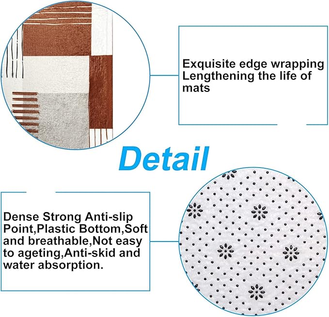 Shower Curtain Sets Brown Bathroom Sets with Shower Curtains and Rugs Modern Home Bathroom D??cor Accessories,Grey and White Shower Curtains Waterproof with Non-Slip Rugs Toilet Lid Cover and Bath Mat