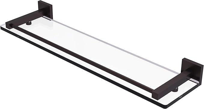 Allied Brass MT-1-22-GAL Montero Collection 22 Inch Gallery Rail Glass Shelf, Antique Bronze