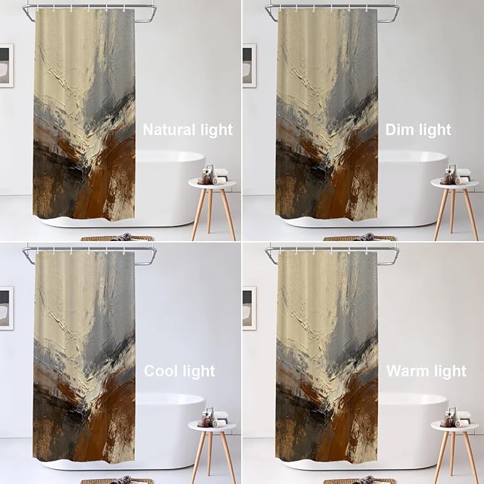 Shrahala Multicolored Modern Abstract Decorative Shower Curtain, Artists Oil Paints Closeup Bathroom Décor Polyester Fiber Waterproof with Plastic Rings for Shower Stall Bathtubs 72 X 36 in