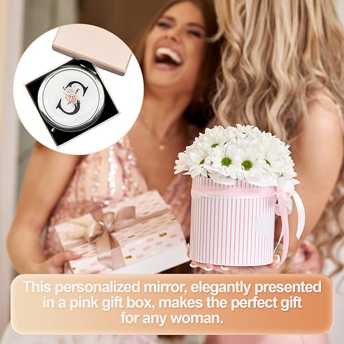 JEKUGOT Monogram Compact Mirror, Personalized Gifts for Women and Girls, Small Pocket Mirror, Personalized Compact Mirrors for Girls, Sister, Wife, Mothers, Birthday Gifts - Z