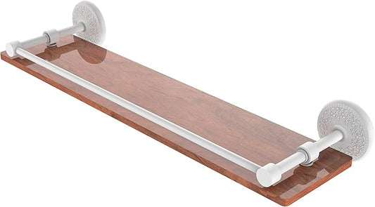 Allied Brass MC-1-22-GAL-IRW Monte Carlo Collection 22 Inch Solid IPE Ironwood Gallery Rail Wood Shelf, Matte White