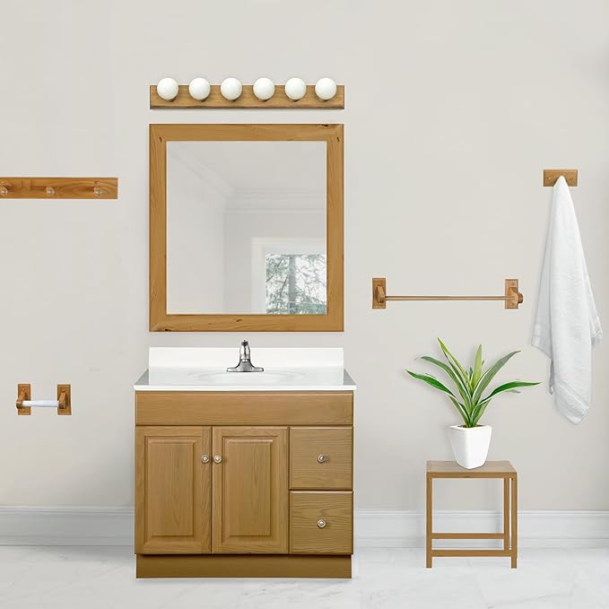 Design House Dalton Towel Bar, 18 in, Wall Mount, Easy Installation, Wood, Honey Oak, 18 in L x 5 in W x 3.62 in H, 561183